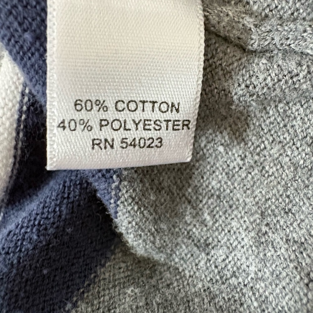 BANANA REPUBLIC Nautical Luxe Striped Button-Shoulder Sweater | Navy & Slate XL - Picture 7 of 8
